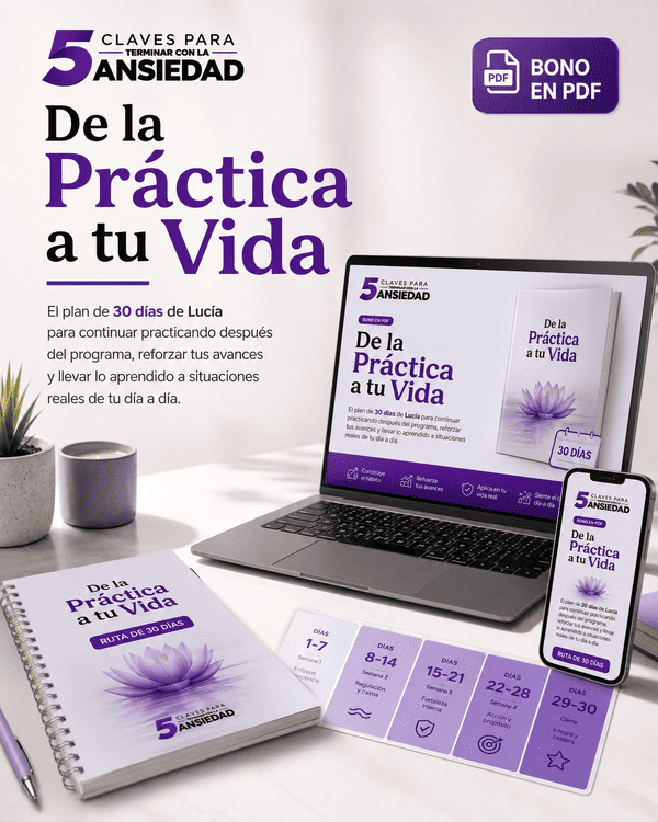 Mockup del bono De la Práctica a tu Vida