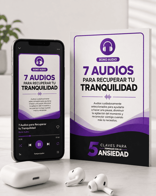 Mockup del bono 7 Audios para Recuperar tu Tranquilidad